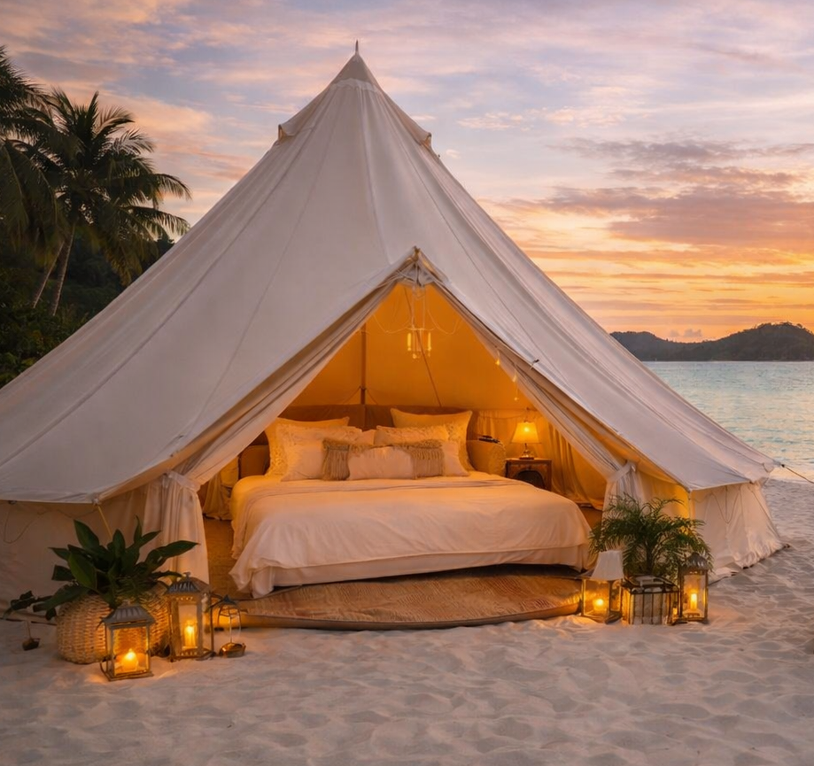 Overnight Glamping private Beach Castaway